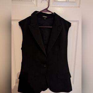 Express Women’s Black Sleeveless Blazer Vest